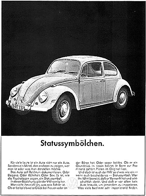Käfer Werbung aus den sechziger Jahren